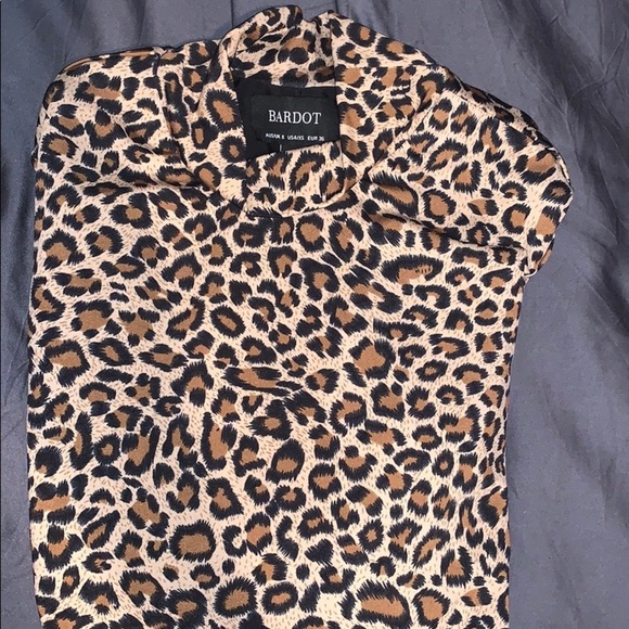 Bardot High Neck Cheetah Leopard Print Mini Dress - Picture 4 of 4